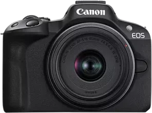 Canon EOS R50 + RF S 18 to 45mm lens kit, black